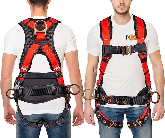 Palmer Safety Hammerhead 5pt Cinto de segurança acolchoado nas costas, QCB no peito, fivela na língua nas pernas, argolas em D nas costas e nas laterais Palmer Safety Hammerhead 5pt Cinto de segurança acolchoado nas costas, QCB no peito, fivela na língua nas pernas, argolas em D nas costas e nas laterais